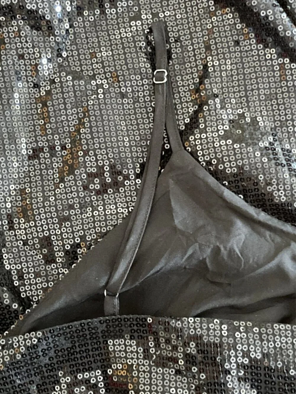 The Drop 2XL Black Sequin Midi Slip Dress NWT Party Cocktail Prom Wedding Glam - Picture 5 of 6